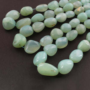 1 Strand  Aqua Chalcedony Smooth Briolettes -Tumbled Shape Briolettes - 18mmx16mm-30mmx24mm- 16 Inches BR01841 - Tucson Beads