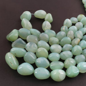 1 Strand  Aqua Chalcedony Smooth Briolettes -Tumbled Shape Briolettes - 18mmx16mm-30mmx24mm- 16 Inches BR01841 - Tucson Beads