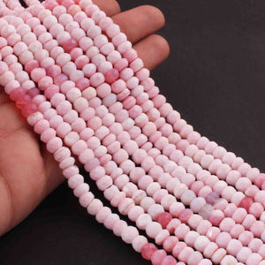 1  Long Strand Pink Opal  Faceted Roundells -Round Shape Roundells 4mm-15 Inches BR02240 - Tucson Beads
