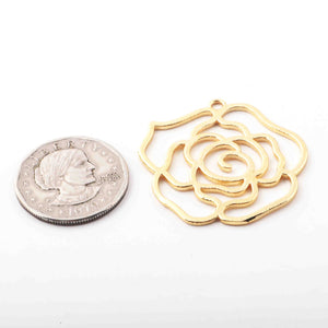 5 Pcs Designer 24k Gold Plated Copper Flower Pendant,Copper Designer Pendant,Copper Beads,Jewelry Making 39mmx37mm GPC169 - Tucson Beads