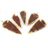 5 Pcs Brown Jasper Arrowhead  24k Gold  Plated Charm Pendant -  Electroplated With Gold Edge 91mmx31mm-84mmx27mm - AR245