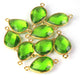 9 Pcs Beautiful Peridot 925 Sterling Vermeil Gemstone Faceted Pear Shape  Double Bail Connector -21mmx11mm SS082 - Tucson Beads