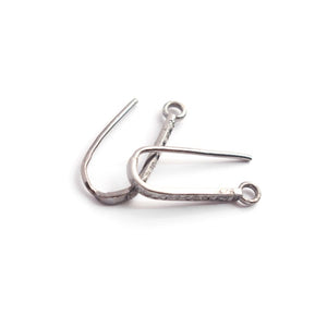 1 Pair Pave Diamond Hoop Earring - 925 Sterling Silver Fish Hoop Earring- 17mmx9mm PDC1170 - Tucson Beads
