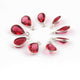 10 Pcs Ruby Hydro 925 Silver Plated - Pear Shape Faceted Pendant -13mmx7mm PC882 - Tucson Beads