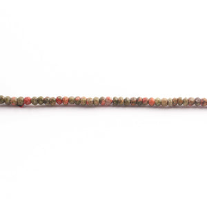 1 Strand Unakite Gemstone Faceted Rondelles - Semi Precious Stone Rondelles -4mm 13 Inch RB0391 - Tucson Beads