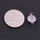 5 Pcs Rose Quartz  Faceted Oxidized Sterling Silver Round Shape Connector Double Bali  17mmx11mm SS1062 - Tucson Beads