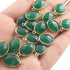 8 Pcs Green Onyx 9215 Sterling Vermeil Gemstone Faceted Oval Shape Single Bail Pendant -18mmx11mm SS009