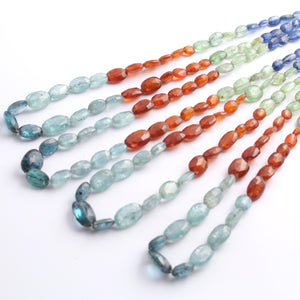 1 Long Strand Multi kyanite Faceted Briolettes -Oval Shape Briolettes - 7mmx6mm-10mmx7mm - 16 Inches BR02524 - Tucson Beads