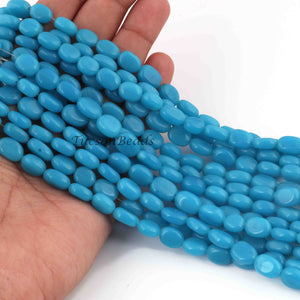 1 Long Strand Dark Blue Chalcedony  Smooth Briolettes -Oval Shape Briolettes - 8mmx9mm-11mmx8mm - 12 Inches BR0538 - Tucson Beads