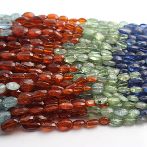 1 Long Strand Multi kyanite Faceted Briolettes -Oval Shape Briolettes - 7mmx6mm-10mmx7mm - 16 Inches BR02524 - Tucson Beads
