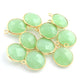 10 Pcs 925 Sterling Vermeil Green Chalcedony Faceted Round Single Bail Pendant - SS002 - Tucson Beads