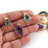 10 Pcs Multi  Druzzy  Geode Raw Drusy 24K gold Plated  Pendant&Connector -Electroplated Gold Druzy -27mmx18mm-26mmx12mm  DRZ211