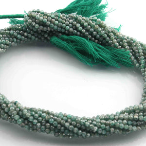 5  Strand Green Silverite Faceted Balls -Balls Shape -Gemstone Beads 2mm-13 Inches RB0298 - Tucson Beads