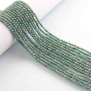 5  Strand Green Silverite Faceted Balls -Balls Shape -Gemstone Beads 2mm-13 Inches RB0298 - Tucson Beads