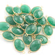 5 Pcs Beautiful Green Onyx Gemstone Faceted Oval Shape 925 Sterling Vermeil Double Bail Connector -21mmx11mm SS032 - Tucson Beads