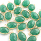 5 Pcs Beautiful Green Onyx Gemstone Faceted Oval Shape 925 Sterling Vermeil Double Bail Connector -21mmx11mm SS032 - Tucson Beads