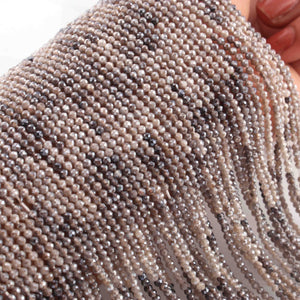 5  Strands Shaded Grey Moonstone Ball Beads- Faceted  Beads -GemStone Beads-2mm 13 Inch RB0250 - Tucson Beads