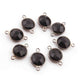 11 Pcs Black Onyx   Faceted Oxidized Sterling Silver Round Shape Connector Double Bali  17mmx11mm SS1046 - Tucson Beads