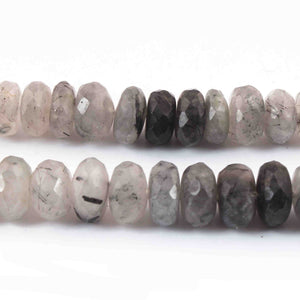 1  Strand Black Rutile Faceted Roundels  -Round Shape  Roundels 14mmx11mm -10.5 Inches BR3860 - Tucson Beads