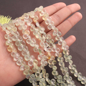 1  Strand Prehnite Faceted   Briolettes - Heart Shape  Briolettes 7mm-8mm-9 Inches BR02510 - Tucson Beads