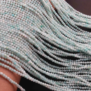 5 Long Strands Amazonite Faceted Ball Beads - Amazonite Small Beads GemStone Beads- 2mm -13 Inch RB0244 - Tucson Beads