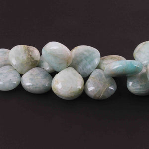 1  Long Strand Amazonite Smooth Briolettes - Heart Shape  Briolettes  10mmx9mm-17mmx16mm -8 Inches BR3606 - Tucson Beads