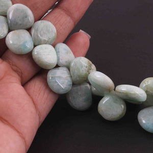 1  Long Strand Amazonite Smooth Briolettes - Heart Shape  Briolettes  10mmx9mm-17mmx16mm -8 Inches BR3606 - Tucson Beads