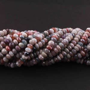1 Strand Multi Color Silverite Faceted Rondelles  - Gemstone Rondelles  6mm-7mm 13.5 Inches BR0643 - Tucson Beads