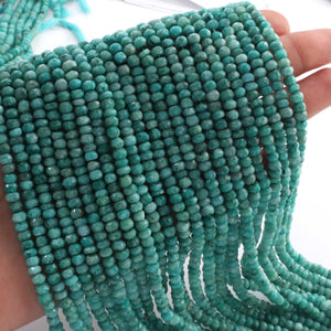 1 Strand Amazonite Rondelles - Gemstone Faceted Rondelles - 4mm-13 Inch-RB0360 - Tucson Beads