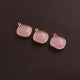 9 Pcs  Rose Quartz 925 Sterling Vermeil Gemstone Faceted Cushion Shape Single Bail Pendant -20mmx17mm SS072 - Tucson Beads
