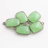5 Pcs Green Chalcedony Oxidized Sterling Silver Faceted Rectangle Single Bail Pendant-18mmx11mm SS075