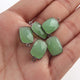 5 Pcs Green Chalcedony Oxidized Sterling Silver Faceted Rectangle Single Bail Pendant-18mmx11mm SS075 - Tucson Beads