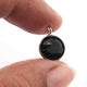 3 Pcs  Black Spinel 925 Silver Plated Faceted - Round Shape Faceted Pendant -13mmx10mm-PC910 - Tucson Beads