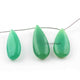 1 Strand Green  Chalcedony Smooth  Briolettes -  Pear Shape Briolettes - 32mmx12mm-37mmx13mm - 4 Inches BR2350 - Tucson Beads