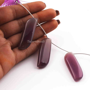 1 Strand Shaded Purple Chalcedony Smooth Fancy Shape Briolettes - Jewelry Making Supplies - 41mmx14mm 5 Inch BR2132 - Tucson Beads