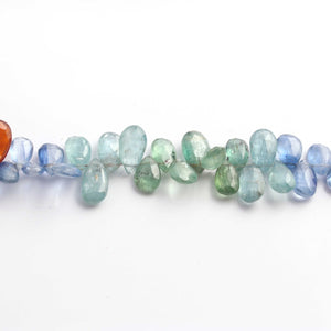 1 Long Strand Multi kyanite Faceted Briolettes -Pear Drop Shape Briolettes - 6mmx3mm-12mmx6mm - 11 Inches BR02523 - Tucson Beads