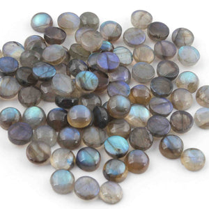 10 Pcs Blue Flash Labradorite Loose Gemstone , Smooth Round Shape Beads , Cabochon Gemstone - 7mm - LGS314 - Tucson Beads