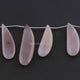 1 Strand Rose Pink Chalcedony Smooth Fancy Shape Briolettes - Jewelry Making Supplies - 55mmx12mm-38mmx12mm 8 Inch BR3407 - Tucson Beads
