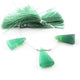 3 Pcs Green Chalcedony Smooth Briolettes -Long Trillion Shape Briolettes - 21mmx13mm-26mmx14mm - 4.5 Inches BR2633 - Tucson Beads