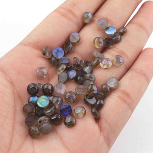 20 Pcs Blue Flash Labradorite Loose Gemstone , Smooth Round Shape Beads , Cabochon Gemstone - 4mm-5mm - LGS320 - Tucson Beads