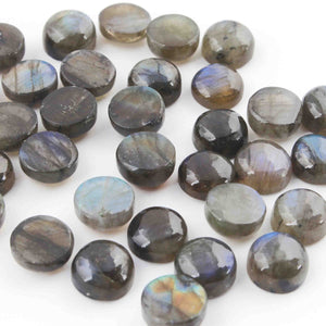 32  Pcs Blue Flash Labradorite Loose Gemstone , Smooth Round Shape Beads , Cabochon Gemstone -10mm - LGS309 - Tucson Beads