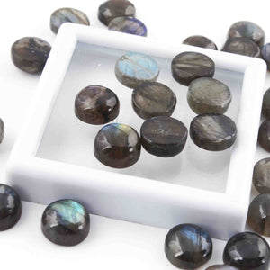 32  Pcs Blue Flash Labradorite Loose Gemstone , Smooth Round Shape Beads , Cabochon Gemstone -10mm - LGS309 - Tucson Beads