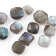 12 Pcs Blue Flash Labradorite Loose Gemstone , Smooth Square Shape Beads , Cabochon Gemstone - 7mm-4mm - LGS322 - Tucson Beads