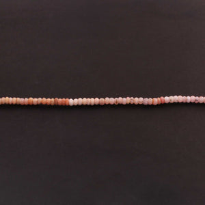 1 Strand Shaded Pink Opal Faceted Rondelles--Finest Quality Pink Opal Roundle 4mm 13 Inch Long RB0357 - Tucson Beads