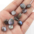 12 Pcs Blue Flash Labradorite Loose Gemstone , Smooth Square Shape Beads , Cabochon Gemstone - 7mm-4mm - LGS322