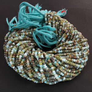 1 Strand Shaded Peru Opal  Rondelles - Gemstone Faceted Rondelles - 4mm -13 Inch RB0359 - Tucson Beads