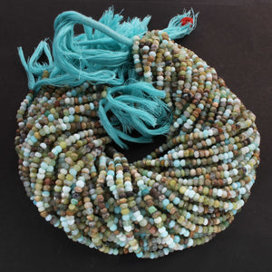 1 Strand Shaded Peru Opal  Rondelles - Gemstone Faceted Rondelles -4mm-5mm -12 Inch RB0356 - Tucson Beads