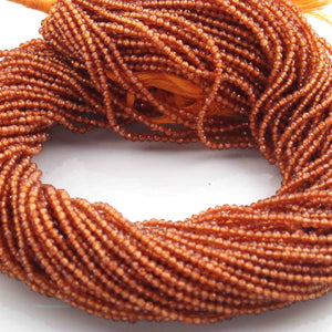 5 Strands Hessonite Gemstone Ball Beads, Semiprecious beads , - Faceted Gemstone   Jewelry-2mm - 13 Inches  RB0241 - Tucson Beads