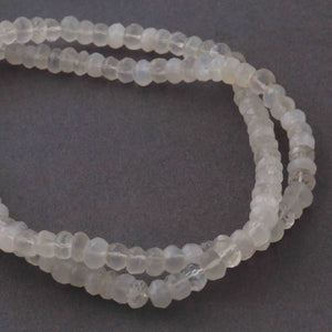 1 Strand White  Moonstone Faceted  Rondelles Beads,Rainbow Moonstone Round Beads 6mm-7mm 13.5 Inches BR523 - Tucson Beads