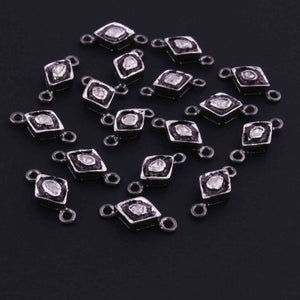 1 Pc Rose cut Diamond 925 Sterling Silver Kite Connector- Polki Connector 14mmx7mm PDC1387 - Tucson Beads